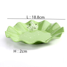 (a-D1) Greenness Plant Flower Round Plastic Plate Vegetable Salad Fruit Dessert Plate Steamed Sushi Steak Plate Household Kitchenware