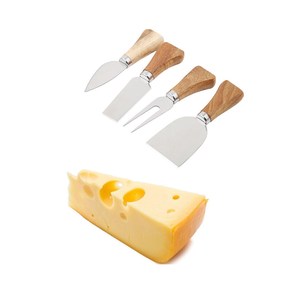 4pcs/set Knives Cheese Grater Board Set Bamboo Wood Handle Cheese Knife Slicer Kit Kitchen Cooking Tool Cheese Cutter