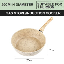 Frying Pan Home Wok Induction Cooker Pan Gas Stove Smoke-Free Fried Egg Steak Pan Cooking Pot Non Stick Pan with Lid Crepe Maker