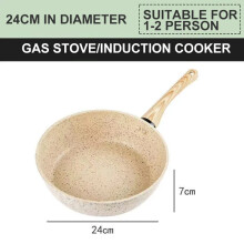Frying Pan Home Wok Induction Cooker Pan Gas Stove Smoke-Free Fried Egg Steak Pan Cooking Pot Non Stick Pan with Lid Crepe Maker