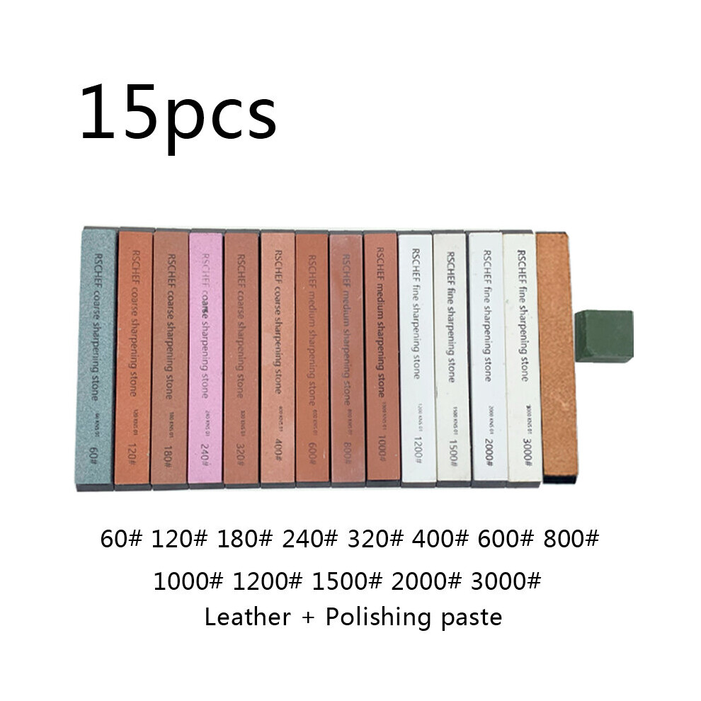 (A-15Pcs) Professional Sharpener For Knives Accessories Diamond Bars Sharpening Stone Set Spyderco Honing Whetstone Grinders Apex System 4853843716395
