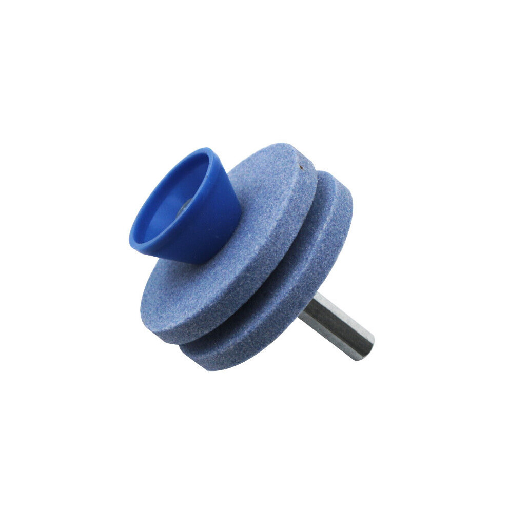 (A-Blue M) Corundum Knife Sharpening Stone Double-Layer Lawnmower Blade Sharpener Drill Cuts Tool For Power Hand Drill Garden Grinding Tool 4853843779703