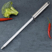 (a-silver) New Professional Chef Knife Sharpener Rod Diamond Sharpening Stick Honing Steel For Kitchen Knife And Stainless Steel Knives