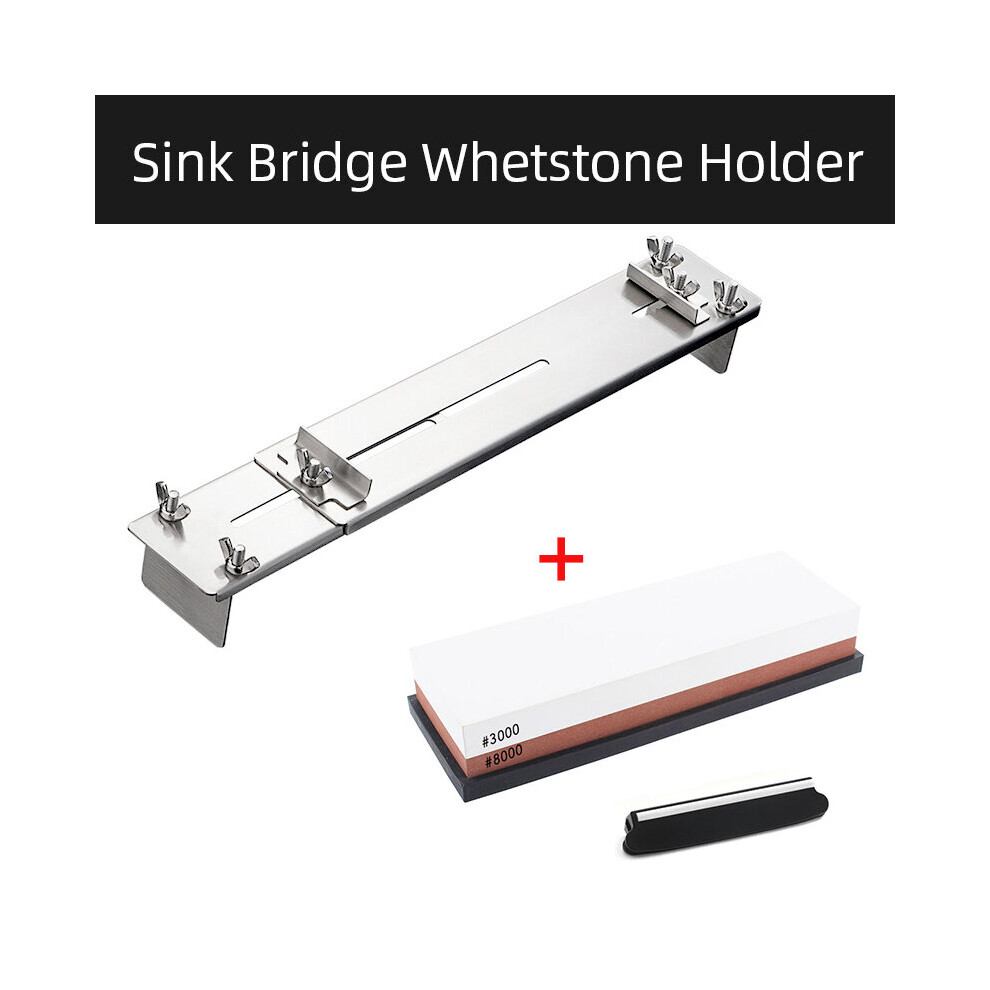 (A-Sink Bridge 30008000 Ship Within 24Hours) Whet Stone Knife Sharpener Water Stone Plate Grinding Charcoal Stone Base Angle Guide Adjustable Whetsto 4853843733910