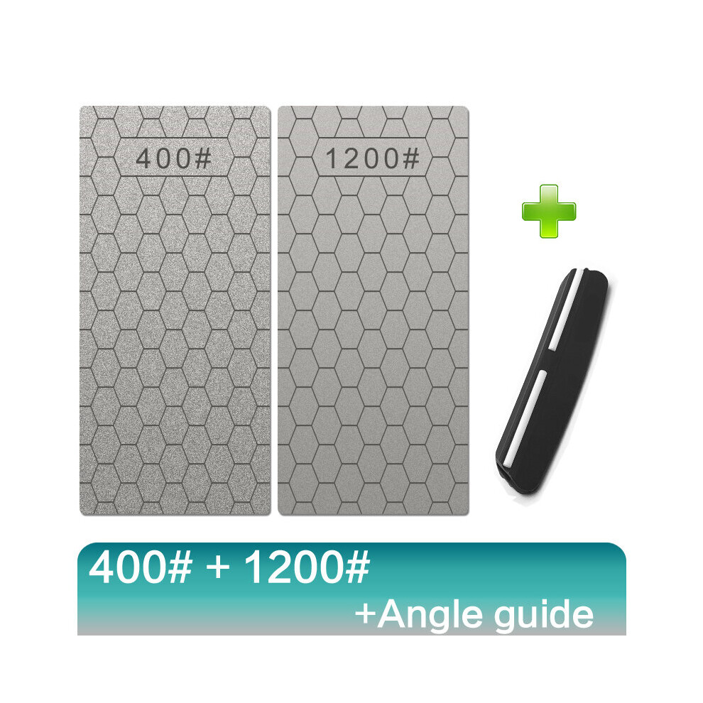 (A-400 1200Grit Set Regular) Professional Diamond Knife Sharpener 400-1200# Grit Sharpening Stone Set And Angle Guide Whetstone Grindstone Apex Egde T 4853843644490