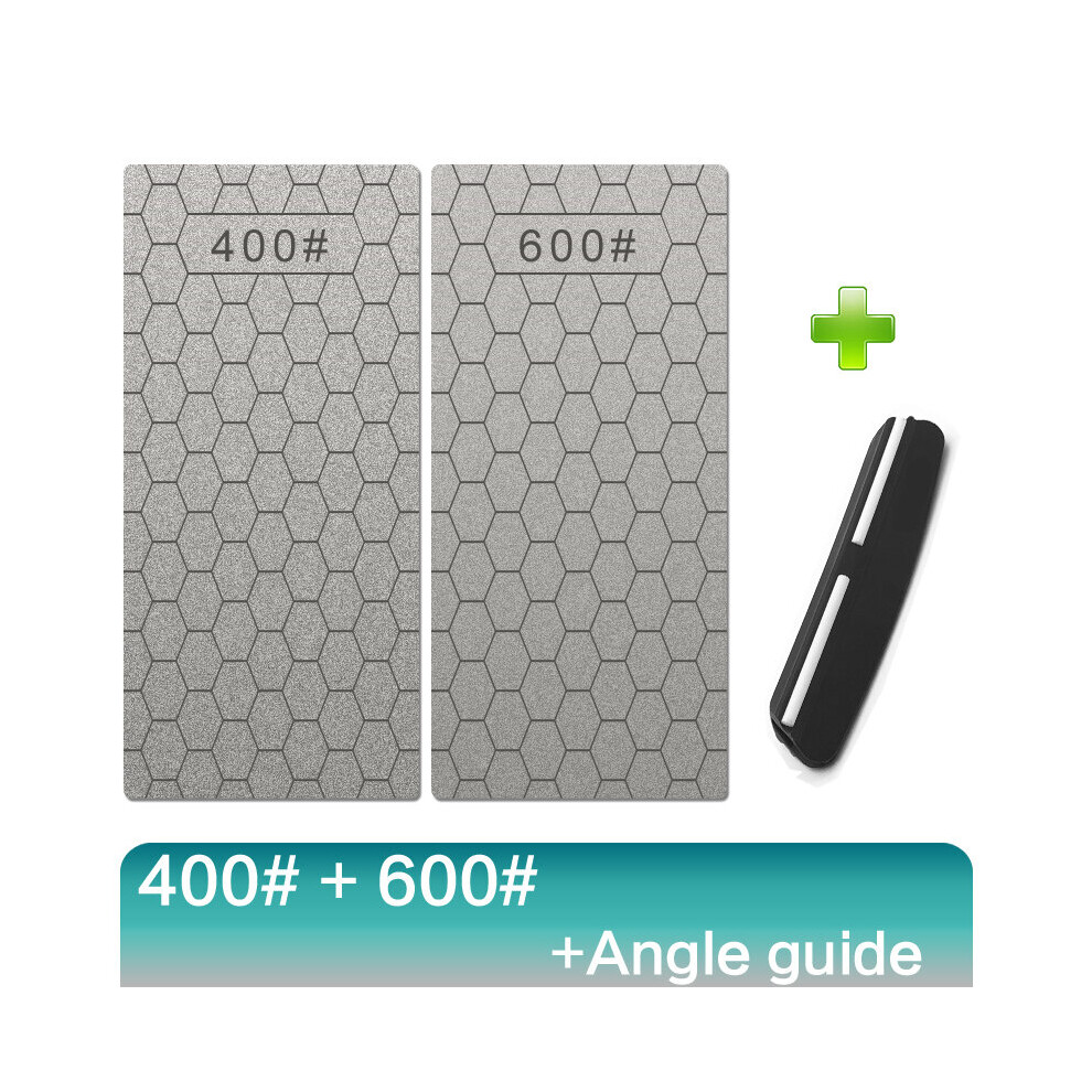 (A-400 600Grit Set Regular) Professional Diamond Knife Sharpener 400-1200# Grit Sharpening Stone Set And Angle Guide Whetstone Grindstone Apex Egde To 4853843644520