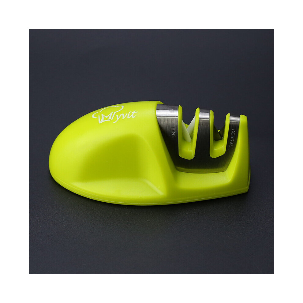 (A-Green) Knife Sharpener Whetstone Kitchen Knives Sharpening Stone Grindstone Grinder Stone Two Stages Diamond And Ceramic Household Tool 4853843663422