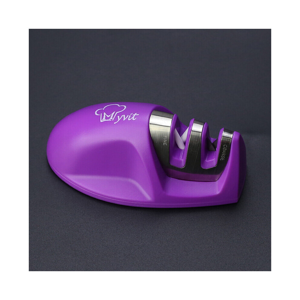 (A-Purple) Knife Sharpener Whetstone Kitchen Knives Sharpening Stone Grindstone Grinder Stone Two Stages Diamond And Ceramic Household Tool 4853843663439