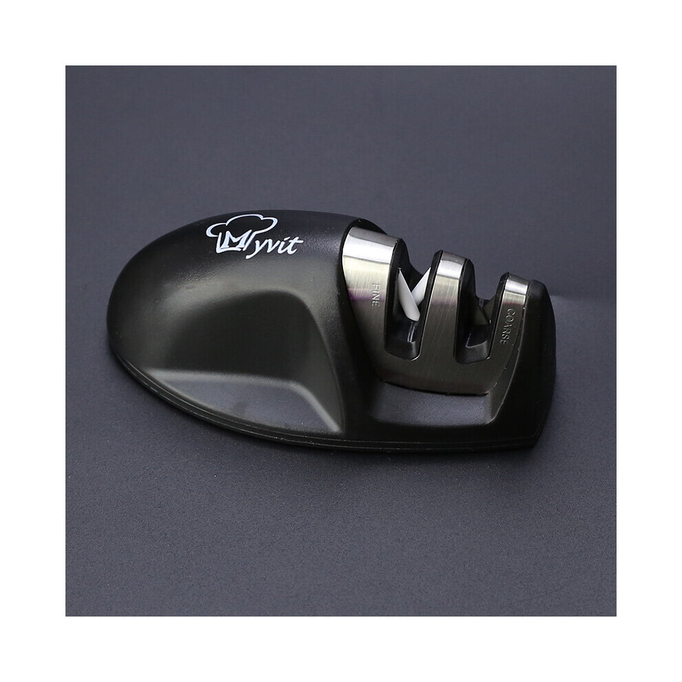 (A-Black) Knife Sharpener Whetstone Kitchen Knives Sharpening Stone Grindstone Grinder Stone Two Stages Diamond And Ceramic Household Tool 4853843663408