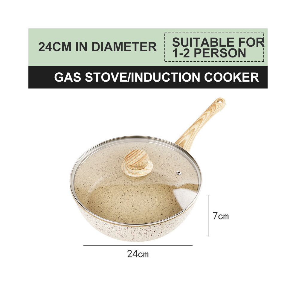 Frying Pan Home Wok Induction Cooker Pan Gas Stove Smoke-Free Fried Egg Steak Pan Cooking Pot Non Stick Pan with Lid Crepe Maker-image-OPC-PBTHGBB-NEW