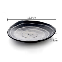 (a-light green) Western Steak Salad Dessert Plate Personality Creative Resistance To Fall Snack Food Grade Plastic Black Frosted Tableware