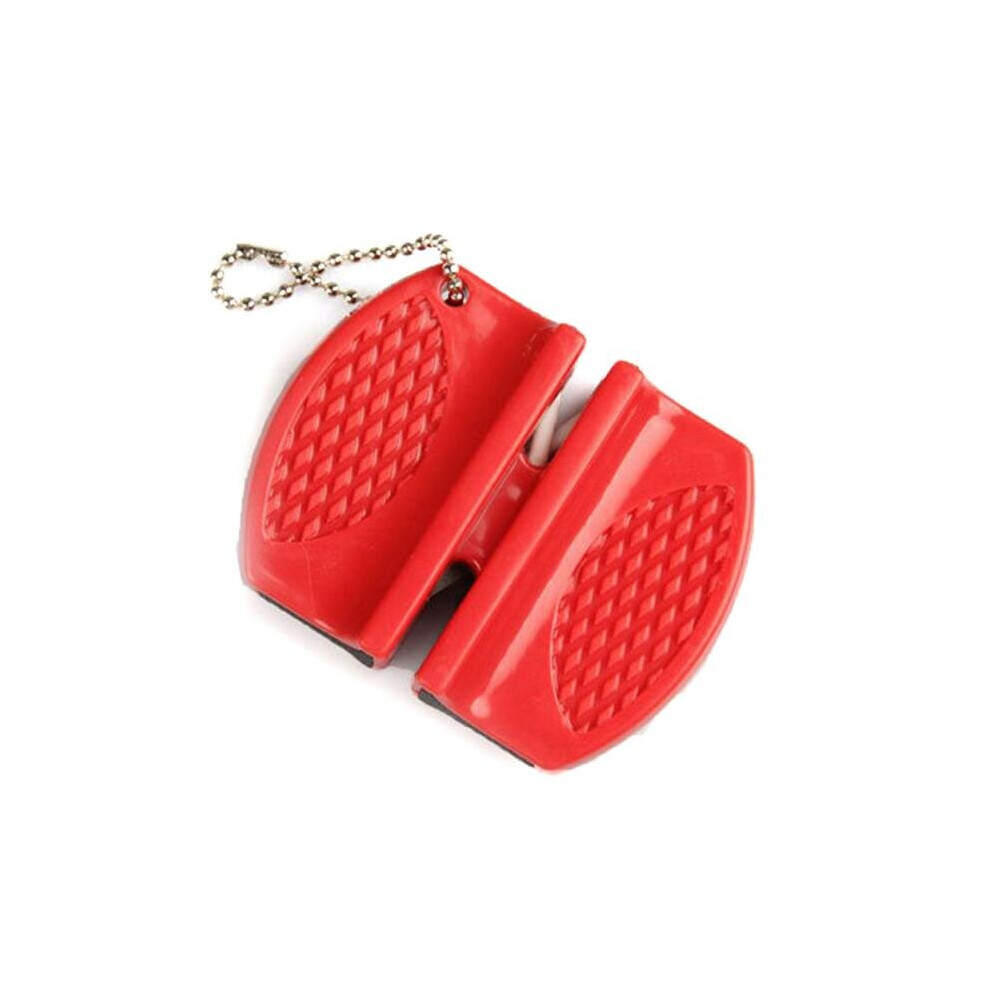 (A-Red) 1Pc Mini Ceramic Rod Knife Sharpener Two-Stage Tungsten Portable Butterfly Type Whetstone Sharpener Sharpening Knives Stone 4853843689842