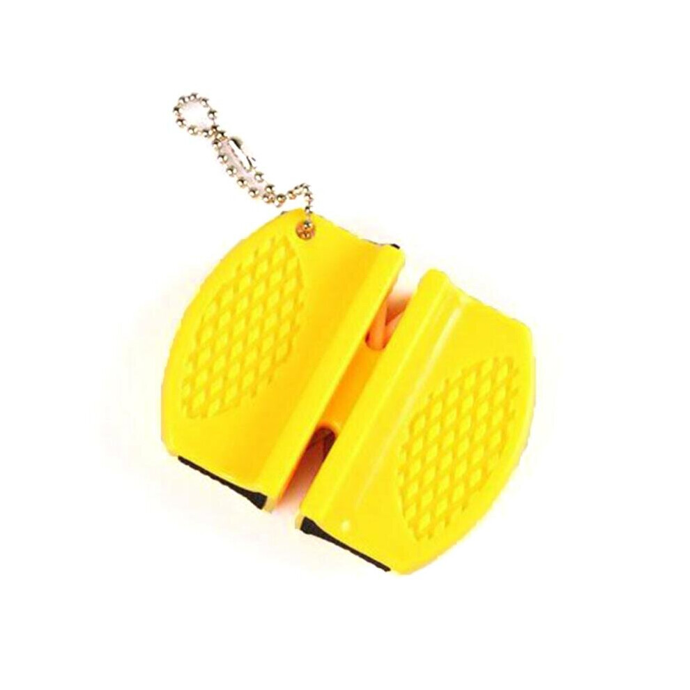 (A-Yellow) 1Pc Mini Ceramic Rod Knife Sharpener Two-Stage Tungsten Portable Butterfly Type Whetstone Sharpener Sharpening Knives Stone 4853843689859