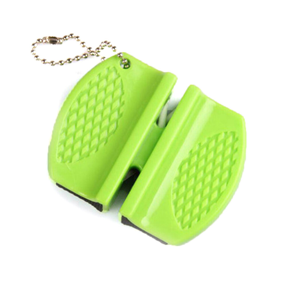 (A-Green) 1Pc Mini Ceramic Rod Knife Sharpener Two-Stage Tungsten Portable Butterfly Type Whetstone Sharpener Sharpening Knives Stone 4853843689835