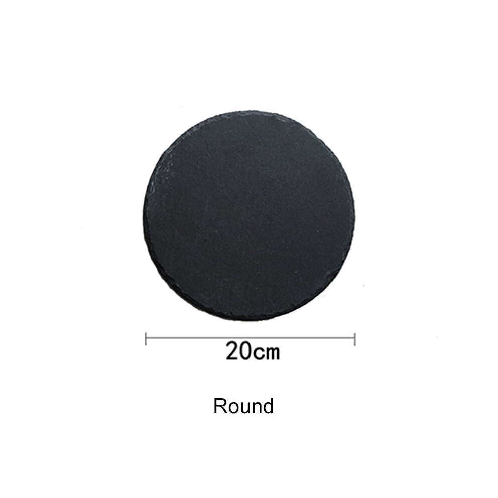 (a-Round B) Natural Slate Dishes Solid Rectangle Stone Sushi Steak Barbecue Plate Cheese Pizza Flat Fruit Plate-image-OPC-PBTHJDG-NEW