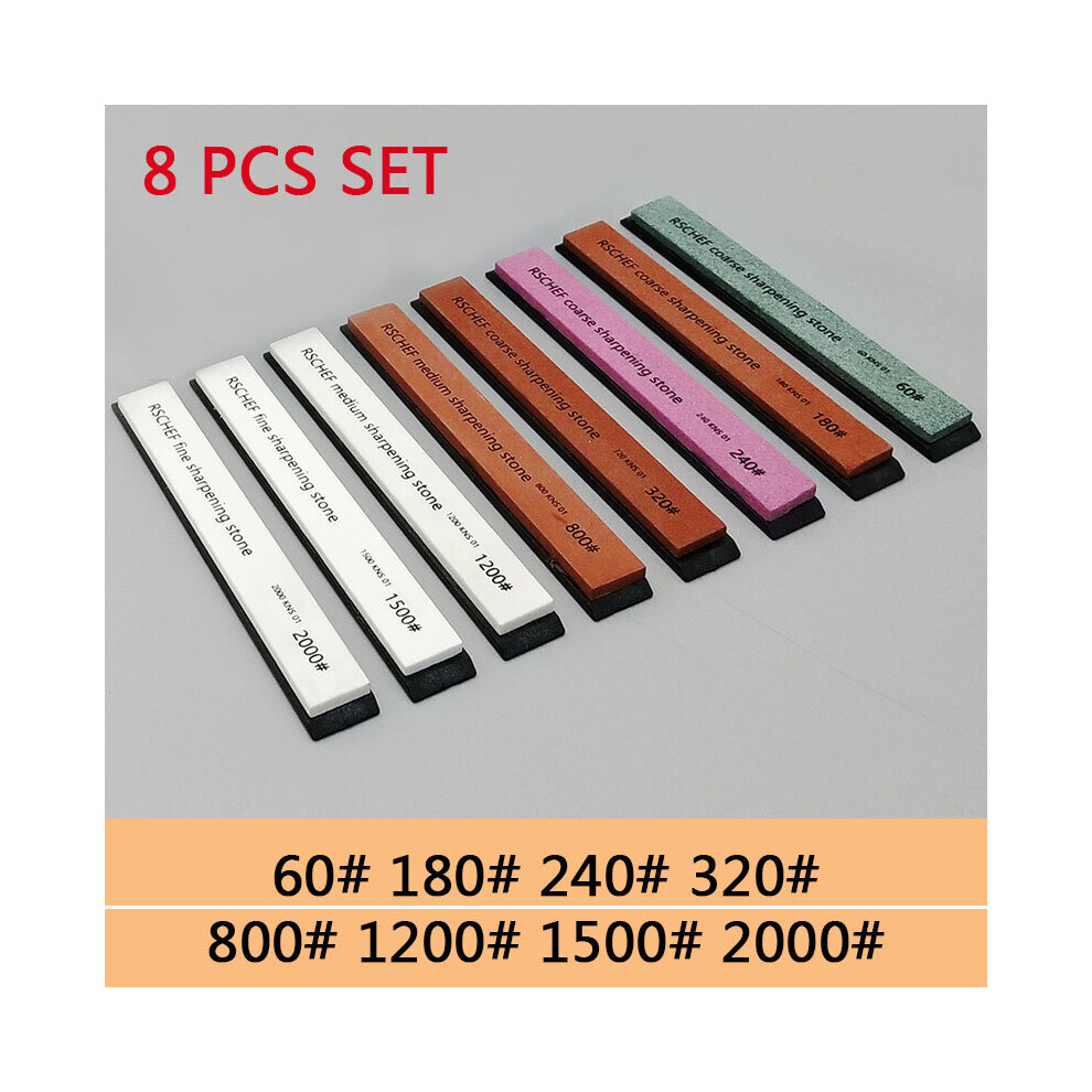 (A-8 Pcs Set -A) Brand New 60-3000 Professioanl Knife Sharpener Sharpening Stone Fiexd Grinding Stone Whetstone Water For Knife Kitchen Tools 4853843776993