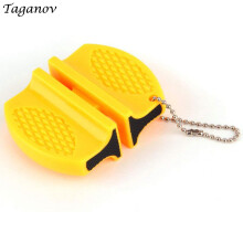 (a-Yellow S) Knife Sharpener Portable Mini Kitchen Tools Accessories Creative Butterfly Type Outdoor Camping Pocket Two-stage Knife Sharpener