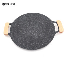 (a-Black 36cm) Sijoe Classic Design Stone Like Roasting Pans Family BBQ Camping Outdoor Cooker High Quality&Big Size Multifunctional Frier
