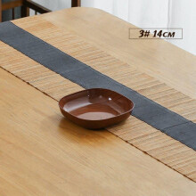 (a-03) Square Dessert Plate Imitation Wood Grain Plastic Dinner Plate Fruit Tray Small Plate Kitchen Plate Western Steak Plate Dish