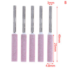 (a-B) 5pcs/set Chain Saw Sharpening Grinding Stone Bits File Rotary Tool 3mm Parts Replacement Tools Accessories