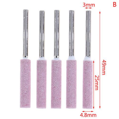 (a-B) 5pcs/set Chain Saw Sharpening Grinding Stone Bits File Rotary Tool 3mm Parts Replacement Tools Accessories