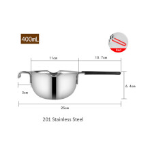 (a-201 400ML Red) Long Handle 304 Stainless Steel Pot Scented Candle Wax Melting Soap Chocolate Butter Handmade Soap Tool Non-stick Easy Cleaning