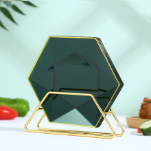 (a-Green) 1PCS Creative Dinner Plate PET Plastic Plate Steak Fruit Nuts Tray Salad Bowl Snack Dishes Bone Plate Home Kitchen Tableware