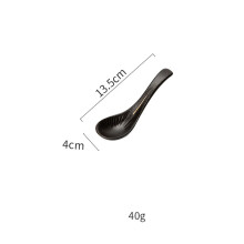 (a-A) Phnom Penh Household Kitchen Tableware European Creative Steak Plate Black Ceramic Dishes Spoon Bowl Dish Flatware Set