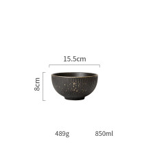 (a-D) Phnom Penh Household Kitchen Tableware European Creative Steak Plate Black Ceramic Dishes Spoon Bowl Dish Flatware Set
