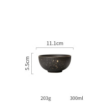 (a-C) Phnom Penh Household Kitchen Tableware European Creative Steak Plate Black Ceramic Dishes Spoon Bowl Dish Flatware Set