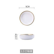 (a-White dish) White And Black Round Gold Stroke Ceramic Dinner Plate Set Porcelain Steak Tableware Rice Soup Bowl Spoon Dish Home Decoration