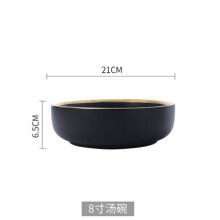 (a-Black big bowl) White And Black Round Gold Stroke Ceramic Dinner Plate Set Porcelain Steak Tableware Rice Soup Bowl Spoon Dish Home Decoration