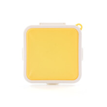 (a-Yellow) Double-Sided Sandwich Baking Pan Non-Stick Foldable Grill Frying Pan for Bread Toast Breakfast Machine Pancake Maker Detachable
