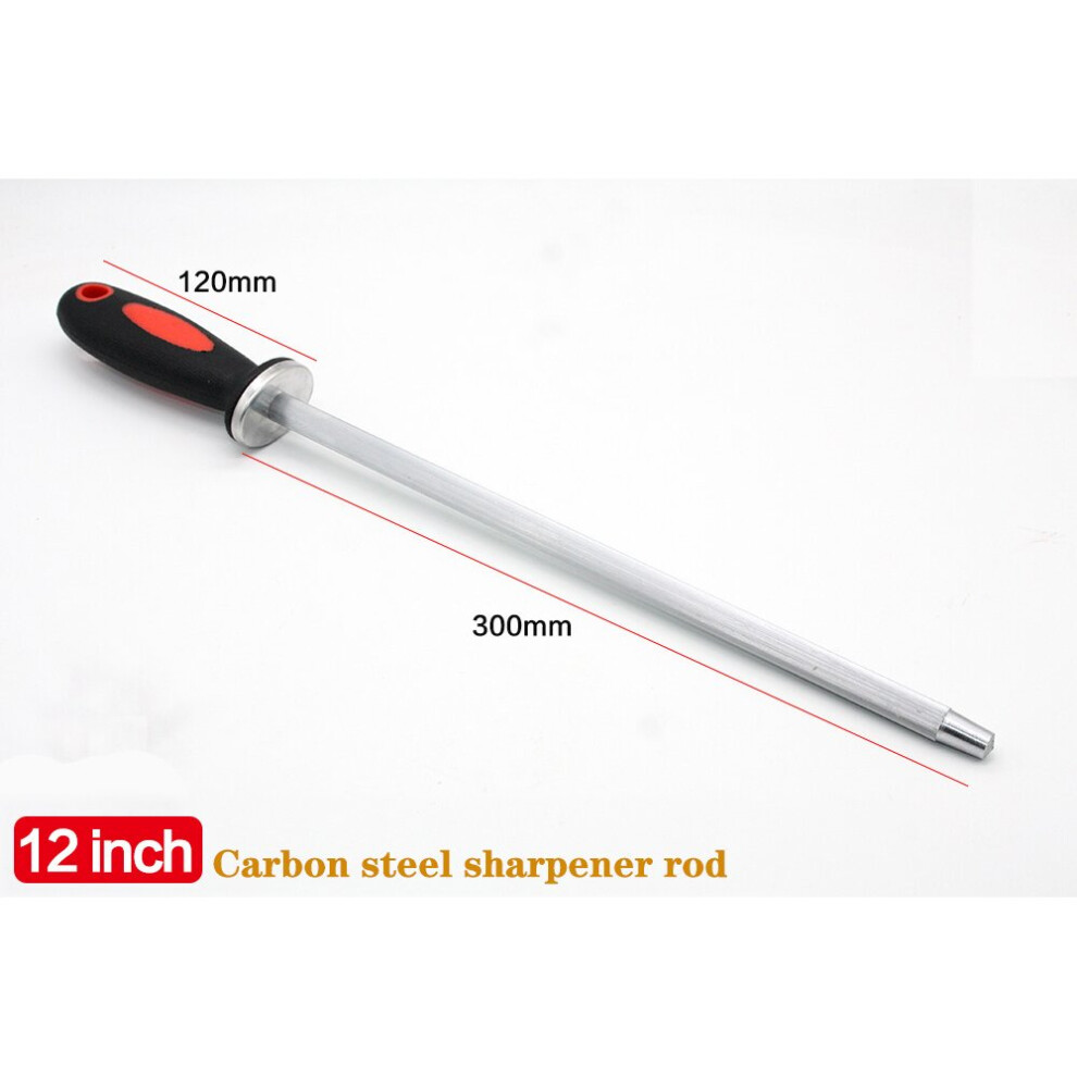(a-Steel red) Diamond Ceramic(zirconia) Carbon Steel Sharpening Rod Knife Sharpener With ABS Handle Sharpening For Chefs Steel Knives