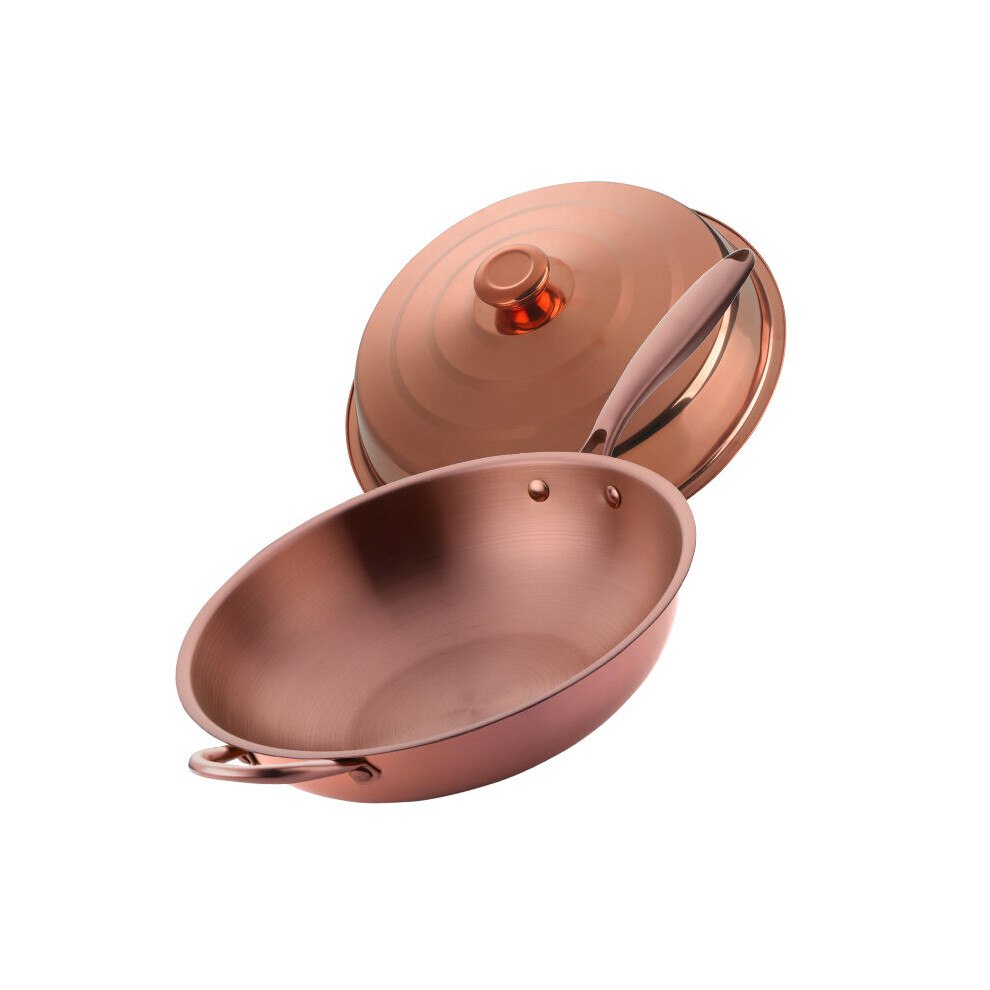 (a-Pink 32cm) Bisda Gold Frying Pan 32cm Non-stick Pan Kitchen Skillet Stainless Steel Fried Steak Pot With Lid Turner Electric Induction Pan-image-OPC-PBTHTVJ-NEW