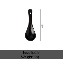 (a-Spoon) Black Porcelain Dishes Plates for Food Dinner Set Plate Ceramic Steak Plate Salad Soup Bowl Dinnerware Set for Restaurant Hotel