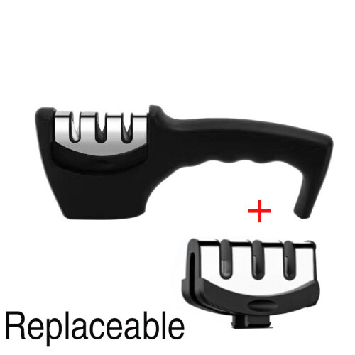 (a-flat bottom A) 4 IN 1scissors knife sharpener 3 paragraphs knife sharpener Replaceable grinding head section knives accessories kitchen gadgets 2