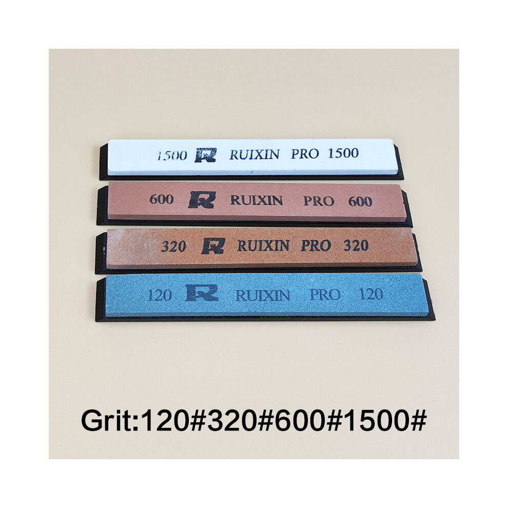 (A-4Pcs) Ruixin Pro Fixed Knife Sharpener Whetstone Base 120 320 600 1500 Grit Sharpening Stone Grinding Knives Tools Oil Honing System 4853843622184