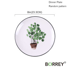 (a-Plate(Random color)) BORREY Chinese Ceramic Dinner Plates Sets Dinnerware White Porcelain Plate Bowl Round Dinner Plates Bone China Pizza Steak Dish