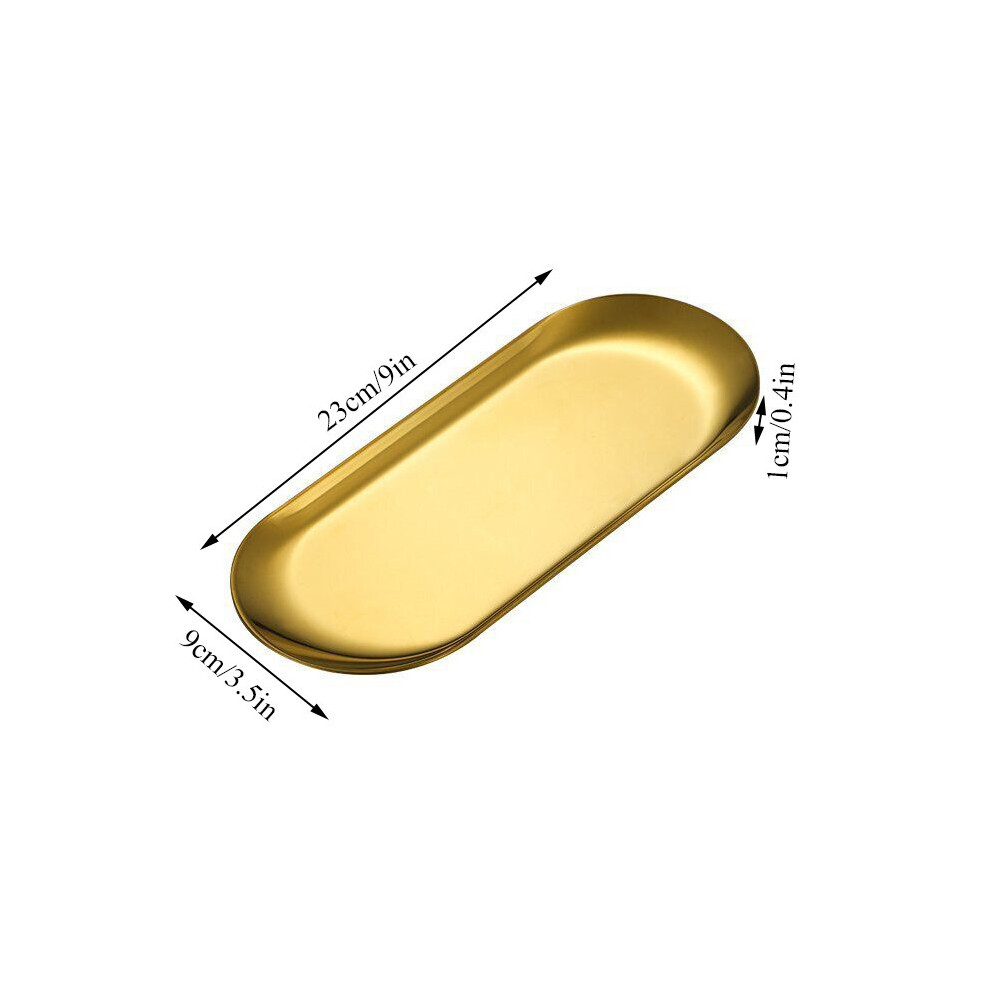 (a-Gold M) Stainless Steel Nordic Style Gold Dining Plate Dessert Plate Nut Fruit Cake Tray Snack Kitchen Plate Western Steak Kitchen Dish-image-OPC-PBTHWCR-NEW