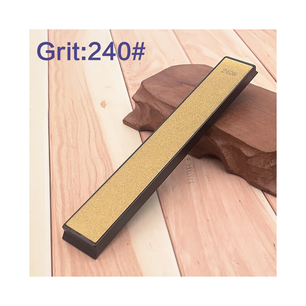 (A-240 Grit As Shown) Sharpening Professional Golden Diamond Sharpening Stone Fixed Angle Sharpener Kitchen Knife Blade Sharp Portable Stone Bars 4853843725144