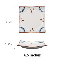 (a-6.5 inches) Square Ceramic plate set Kitchen Dinner Steak Western Food Plate dessert Dish Cake plate Cutlery Set decoration