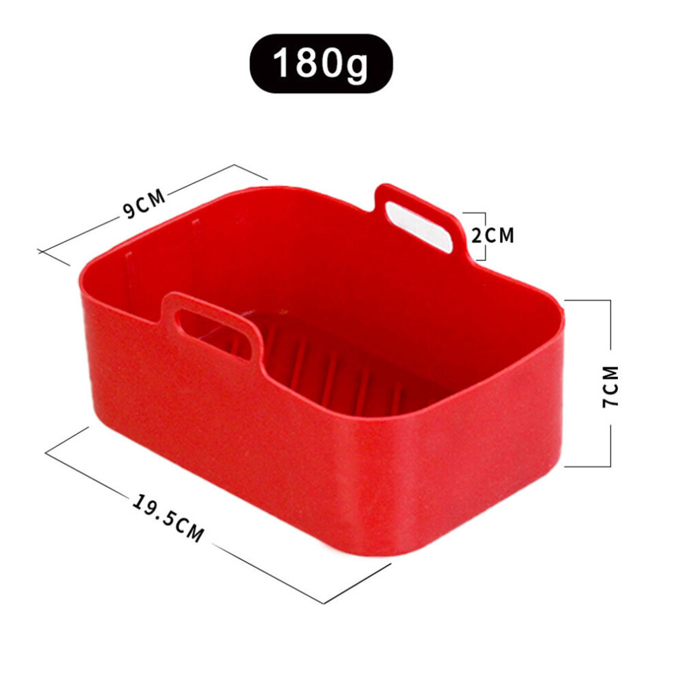(a-Red) Air Fryer Silicone Pan Square Heat Resistance Pot Air Fryer Liner for Ninja DZ201 Foodi 8QT Oven Accessories