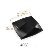 (a-N) Solid Black Food Grade Plastic Tableware Ceramic Plate Dish Dinnerware Restaurant Barbecue Steak Plates Household Dinner Dishes