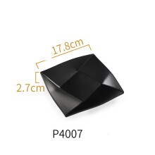 (a-L) Solid Black Food Grade Plastic Tableware Ceramic Plate Dish Dinnerware Restaurant Barbecue Steak Plates Household Dinner Dishes