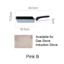 Stainless Steel Nonstick Frying Pan Handel Pancake Omelette Egg Pots and Pans Rectangle Cookware Set Deep Gas Induction
