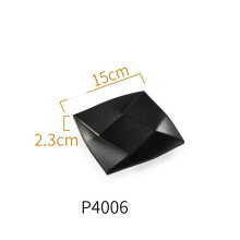 (a-K) Solid Black Food Grade Plastic Tableware Ceramic Plate Dish Dinnerware Restaurant Barbecue Steak Plates Household Dinner Dishes