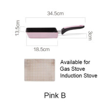 Stainless Steel Nonstick Frying Pan Handel Pancake Omelette Egg Pots and Pans Rectangle Cookware Set Deep Gas Induction