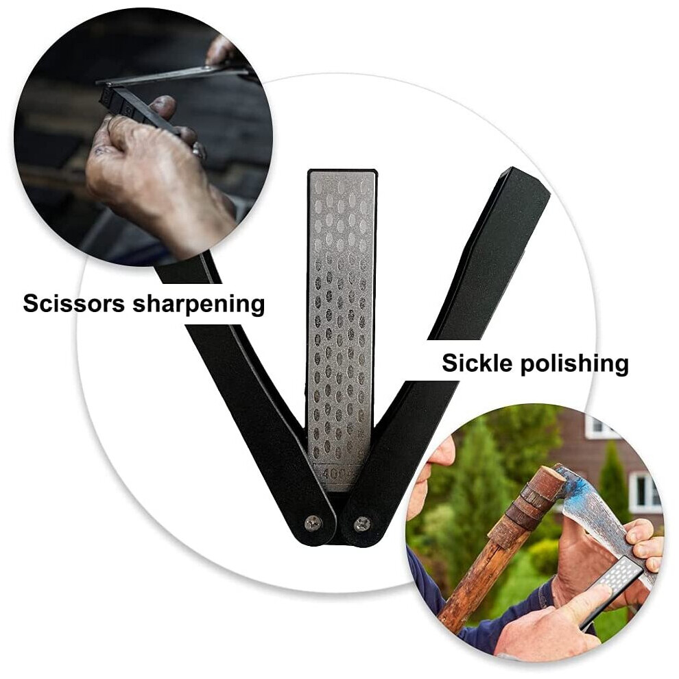 (A-Orange) Diamond Knife Sharpener 400/600 Grit Double-Side Sharpening Stone For Knife Axe Drill Pocket Folding Knife Garden Tool Sharpener 4853843593545