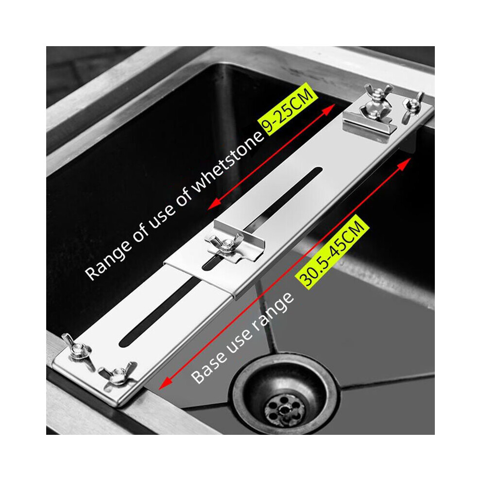 (A-Stainless Steel C) Adjustable Sharpening Stone Holder Knife Sharpener Auxiliary Accessories Whetstone Base Bamboo/Silica Base System Kitchen Tools 4853843654284